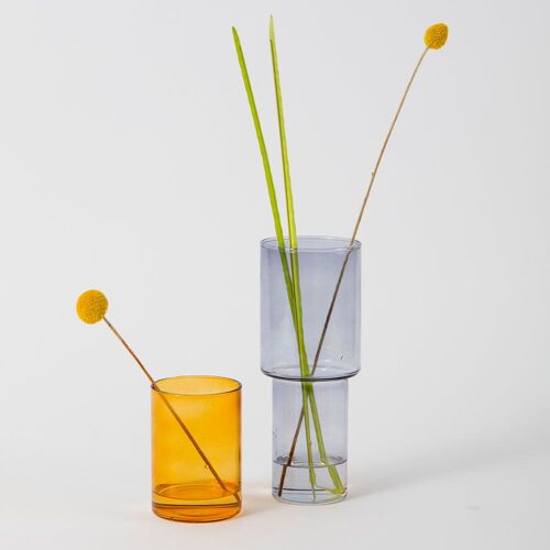 Stacking Glass Vase - Grey and Orange