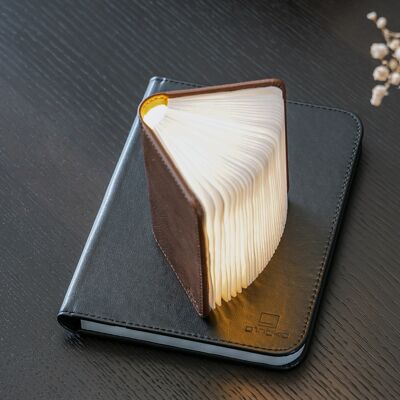 Mini Smart Book Light- Brown Fibre Leather