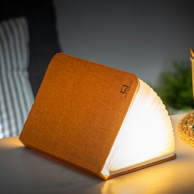 Large Smart Book Light- Harmony Orange Linen Fabric