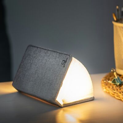 Mini Smart Book Light - Urban Grey Linen Fabric