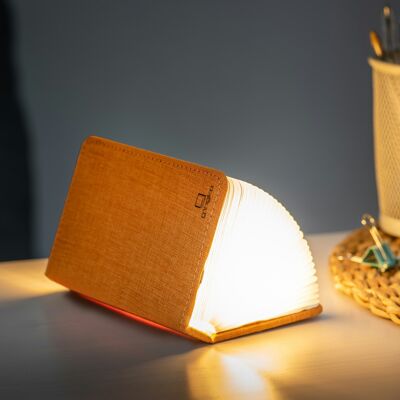 Mini Smart Book Light - Harmony Orange Linen Fabric