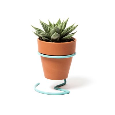 Wire Plant Pot - Light Blue