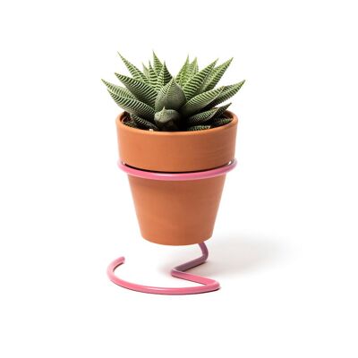 Vaso per piante in filo metallico - rosa