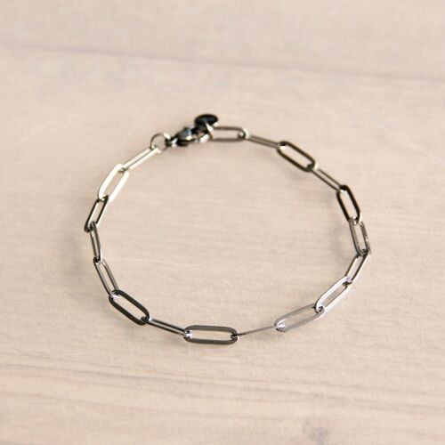 SA809 - Steel D-chain bracelet - silver