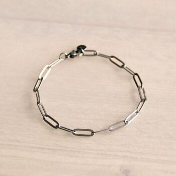 SA809 - Bracelet chaîne en D acier - argent 1