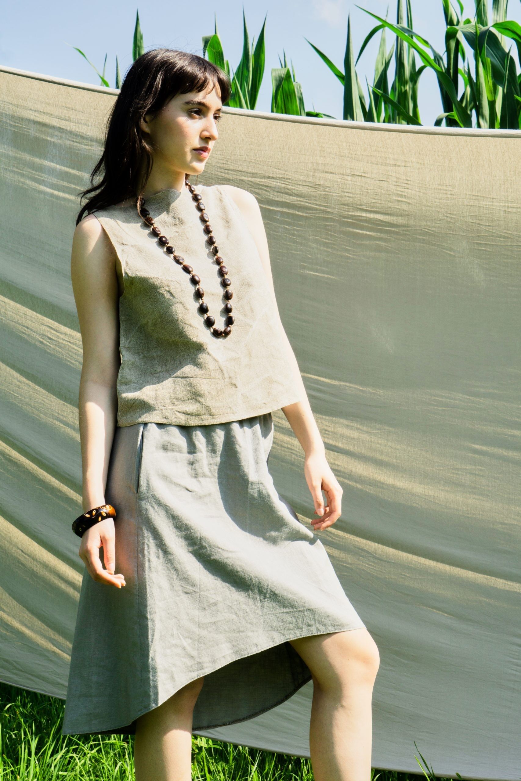 Rock Moon Linen - Olive