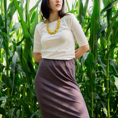 Gonna Tango Lana Seta Maglia - Antracite
