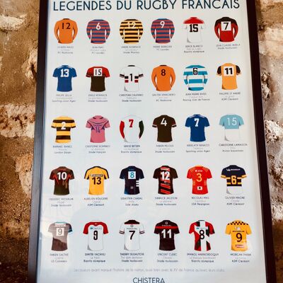 Póster leyendas del rugby francés