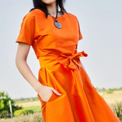 Kleid Orange Sun Wildseide - minze