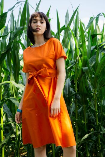 Robe Orange Sun soie sauvage - menthe 5