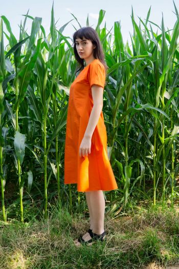 Robe Orange Sun soie sauvage - menthe 8