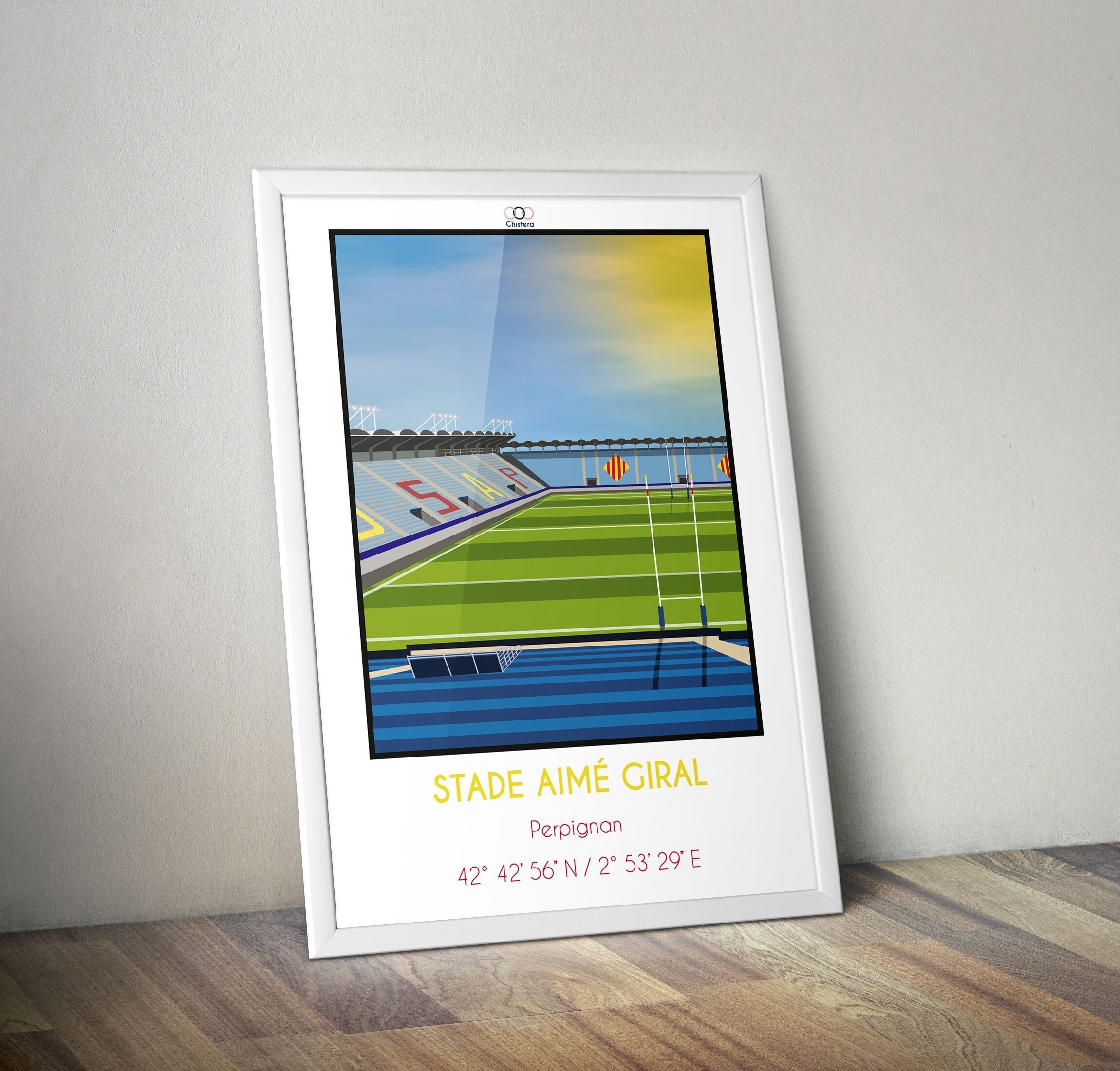 Aimé Giral Perpignan Stadionplakat