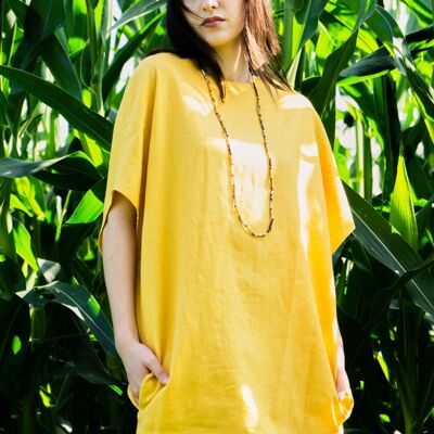 Dress Anda Organic Linen - Pink_Lemonaid