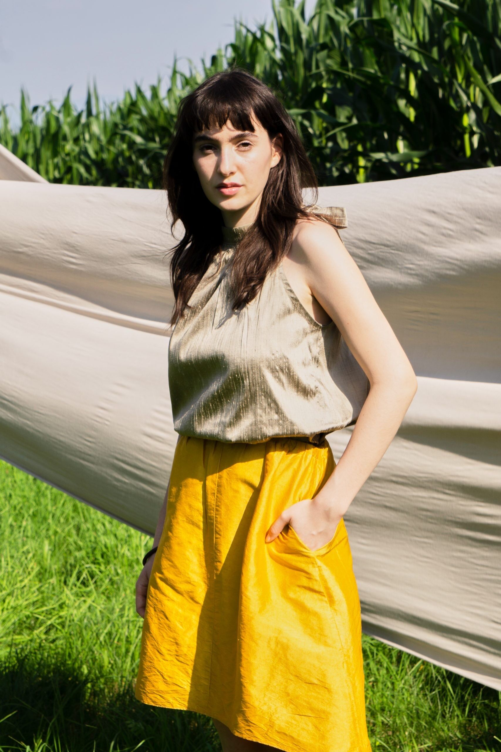 Top Stone wild silk - blu navy