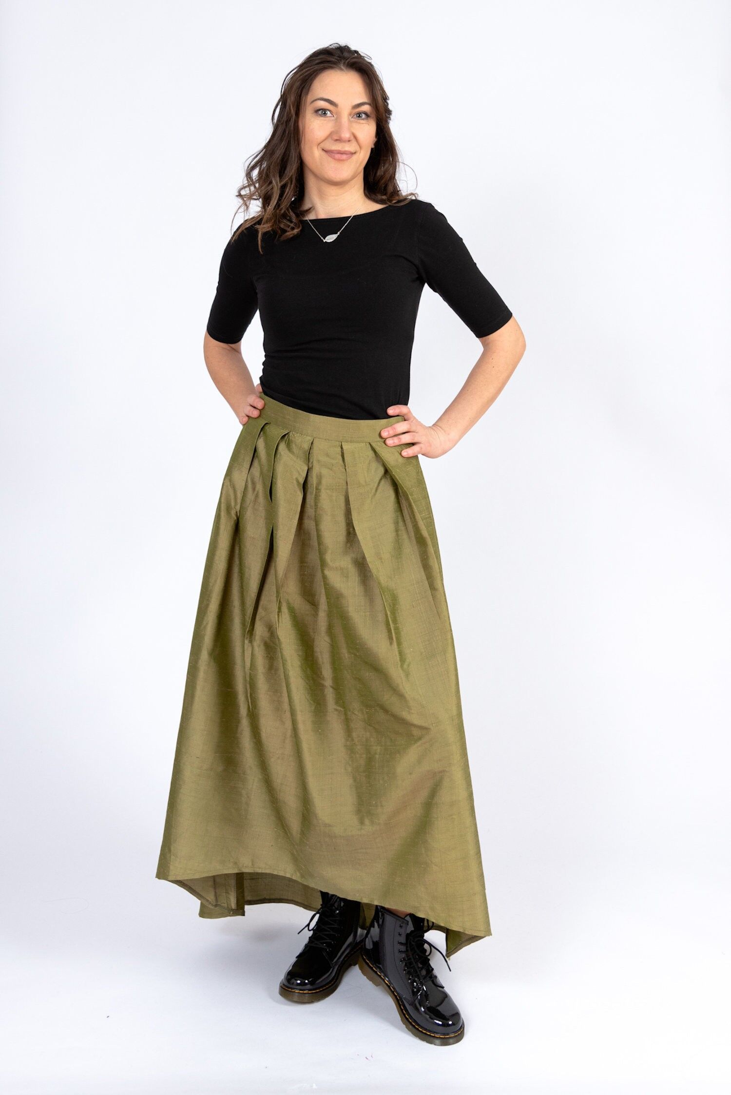 T-Shirt Cutback MicroModal Bio Jersey - fiori in senape