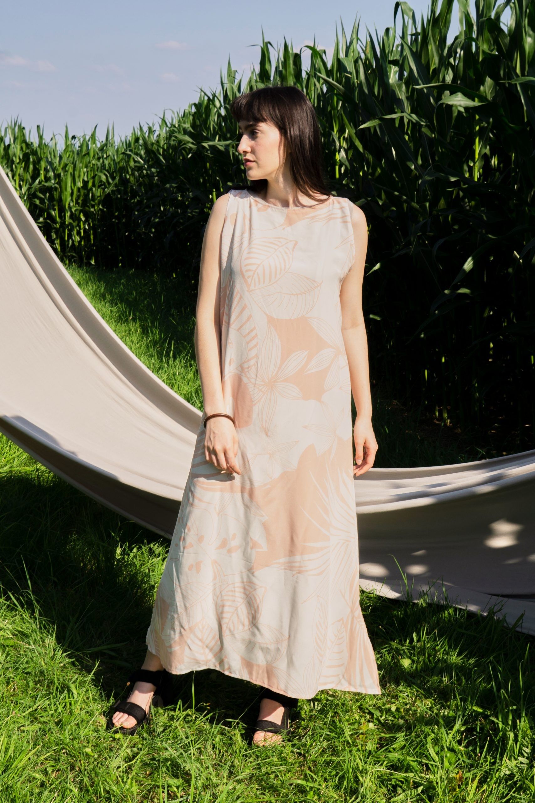 Robe Ada Bio Georgette Soie comprenant robe Ohm Bio MicroModal Jersey comme slip (2 en 1) - ST0000213