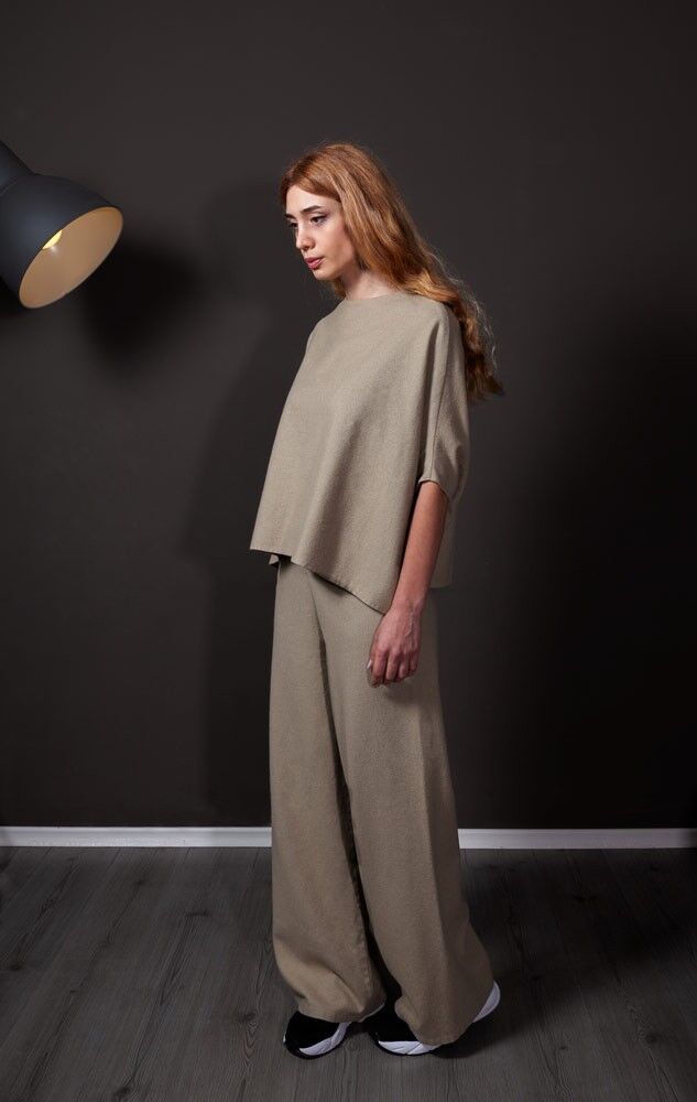 Pantaloni Jazzy Cashmere Misto Lana - Grigio