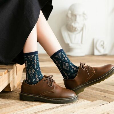 Japanese Style Cool Women's socks British Style Plaid Cotton Long Socks for Woma