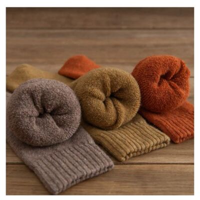 Wool Cashmere Socks Thicken Warm Retro Color Cotton Hemming High Quality - 1
