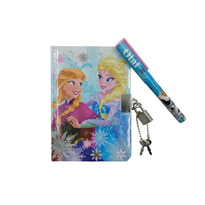 Journal et stylo à paillettes Disney La Reine des neiges d'hiver