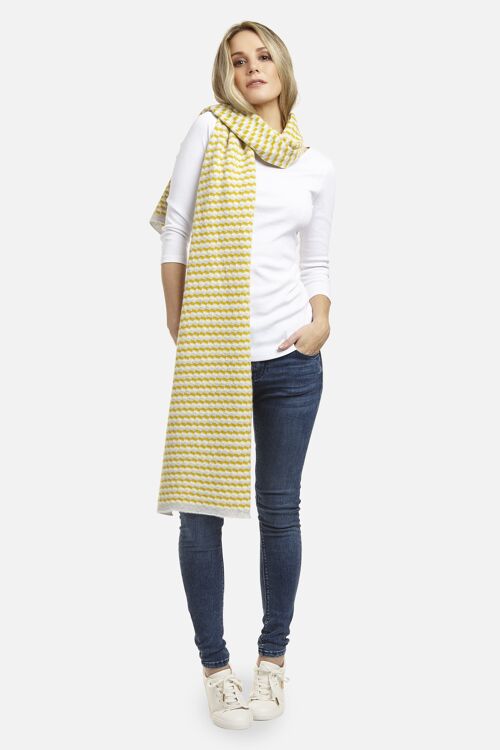Patterned scarf mustard