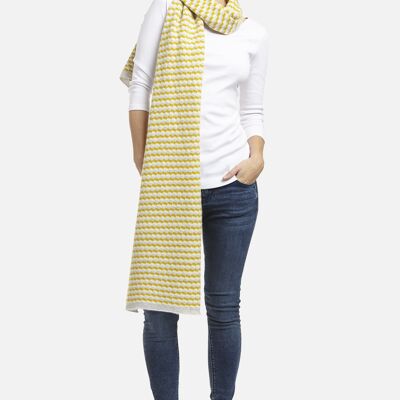 Patterned scarf mustard