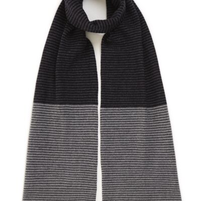 Narrow stripe scarf navy