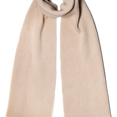 Lambswool ribbed scarf oatmeal