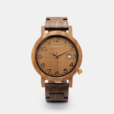 Reloj con calendario de madera para hombre - LONDON