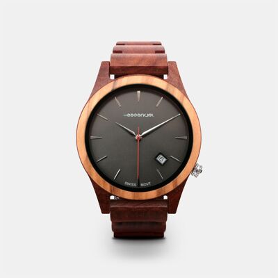 Montre en bois homme calendrier - DRIVE