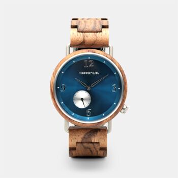 Montre en bois homme bleu - QUANTUM 2