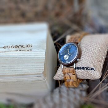 Montre en bois homme bleu - QUANTUM 7