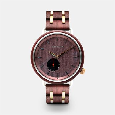 Orologio da uomo in legno Amarante - PINK ICONIC