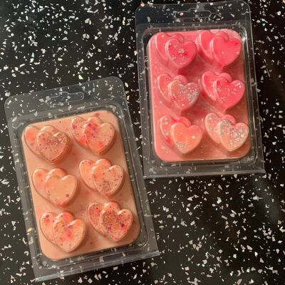 Double Heart Wax Melt Clamshell Rosey Wonderland