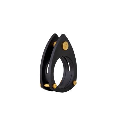 ANELLO IN ARGENTO NERO POINT+PUNCH