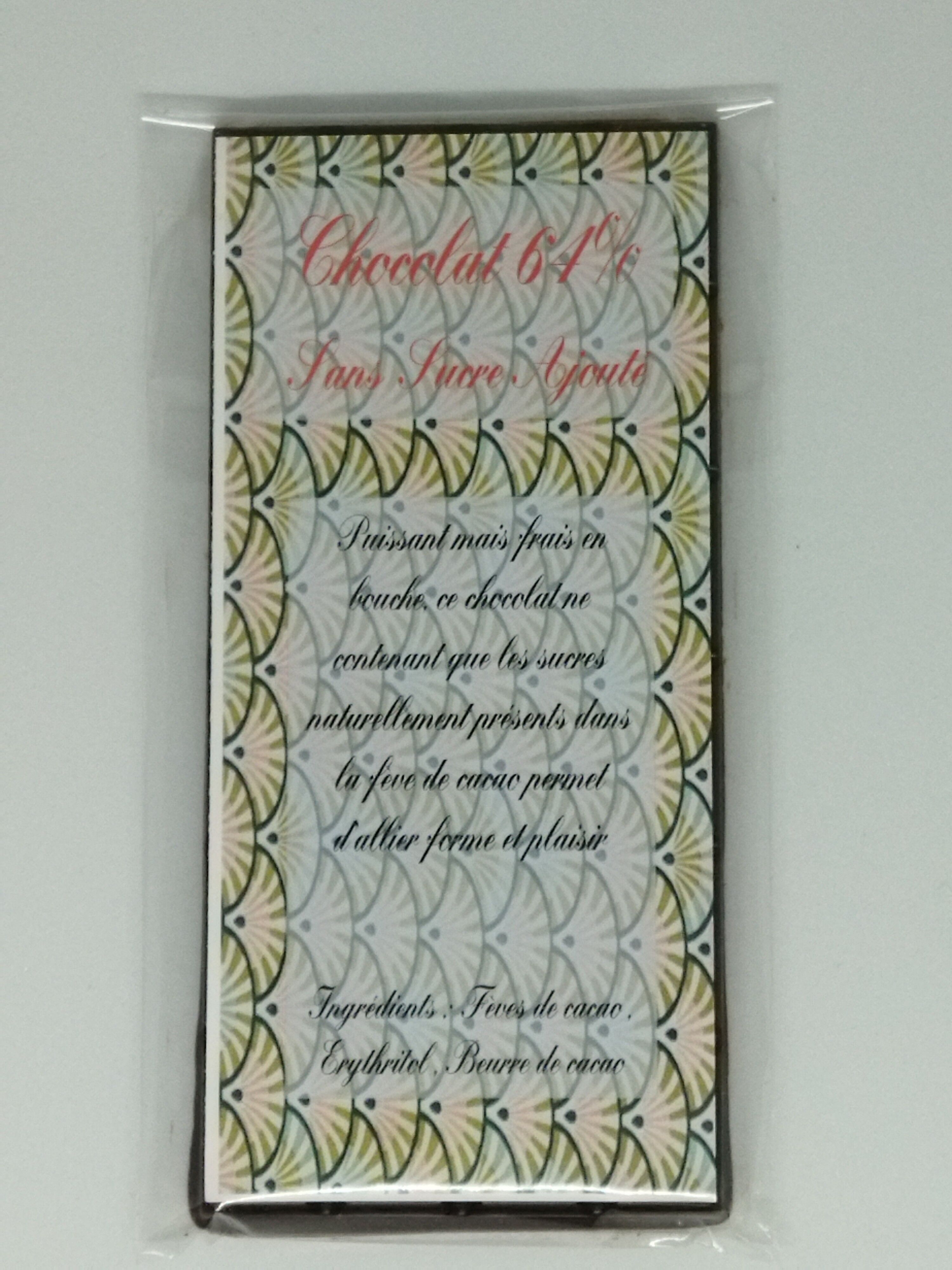 64% dunkle Schokolade ohne Zuckerzusatz