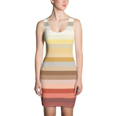 Candy Lane Colourful Stripes Sleeveless Vegan Dress