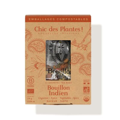 BOUILLON INDIEN (BOÎTE 12 SACHETS) - TOMATE, CUMIN, CURRY