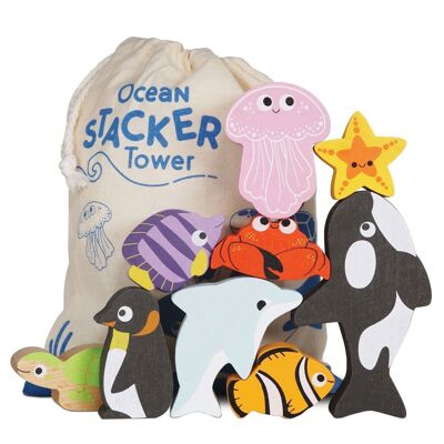 Ocean Stacker PL139- with a handy cotton storage bag, for stacking fun on the move to an underwater world of adventure