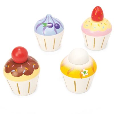Cupcakes TV331- ensemble alimentaire de 4 pièces, décoré avec des colorants non toxiques et sans danger pour les enfants