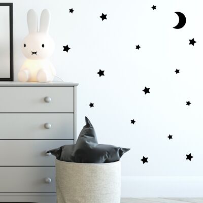 Moon and stars wall stickers