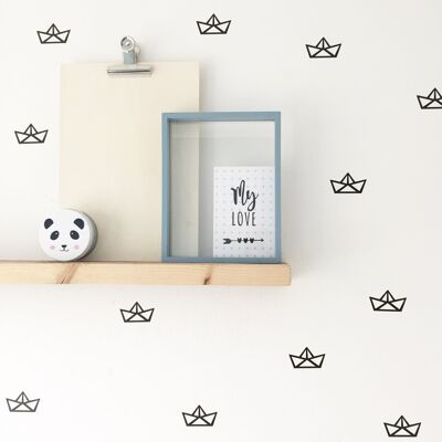 Origami boats wall stickers
