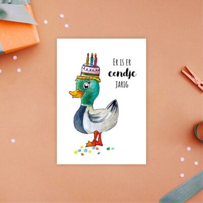 Duckling birthday postcard