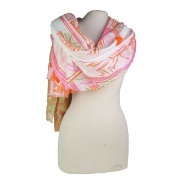 Etole pareo en coton Palmiers de Matisse Nice orange 3