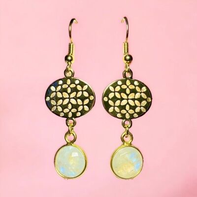 Fine gold “MADELINE” earrings in moonstone