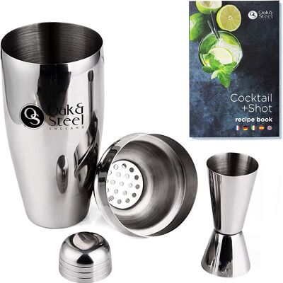Premium Boston Cocktail Shaker Making Kit mit Rezeptbuch-Geschenkset