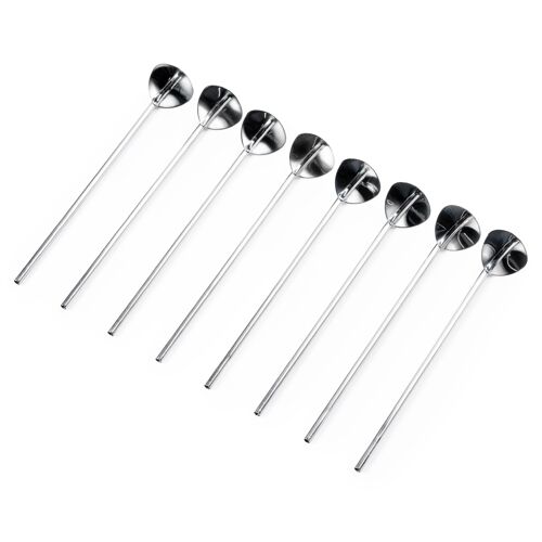 8 Stainless Steel Cocktail Mixing Spoons/Stirrers