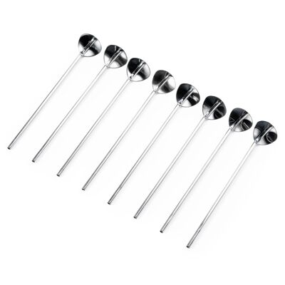 8 Stainless Steel Cocktail Mixing Spoons/Stirrers