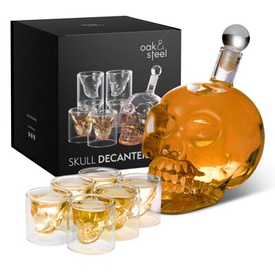 Skull Decanter & Glasses, Novelty Wine and Whiskey Dispenser Gift Set