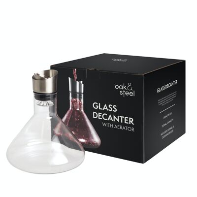 Decantador de vino tinto, 1,5 litros, set de regalo de jarra con filtro aireador y accesorios de limpieza